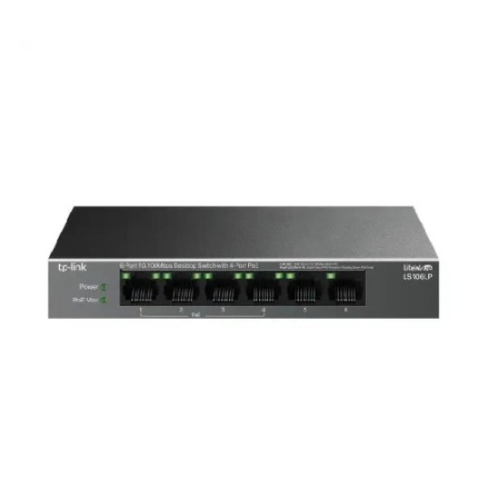 TP-Link LS106LP 6-Port 10/100Mbps Desktop Switch with 4-Port PoE